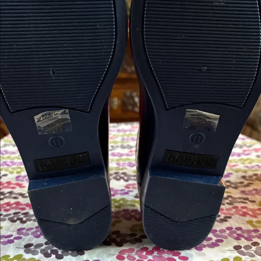 Ralph Lauren Navy Chelsea Rain Boots with Red Elastic - Picture 3 of 5